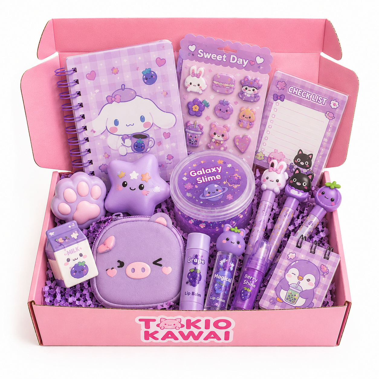 Cajita Kawaii Sorpresa de Cosas Moradas 💜✨