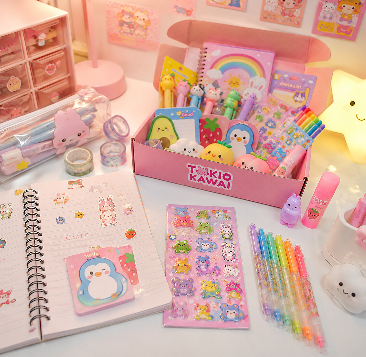 Cajita Kawaii Sorpresa de Papelería Kawaii🌈✂️
